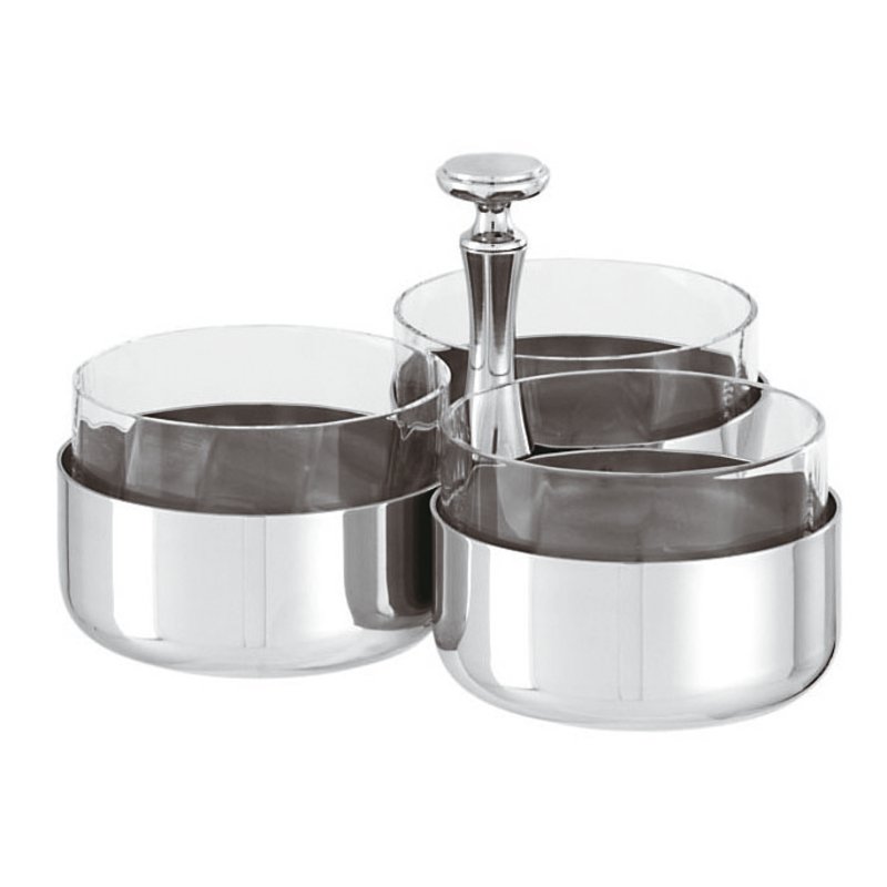 Relish dish, 3 compartments with crystal - Elite